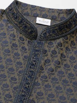 grey banarasi jacquard kurtas 3