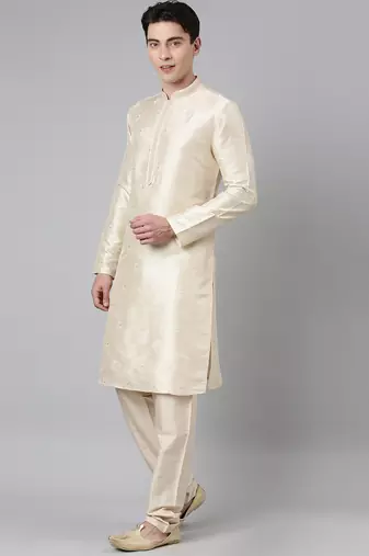 Light gold embroidery kurtas