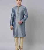 Blue jacquard kurtas
