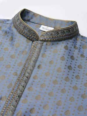 Blue jacquard kurtas 3