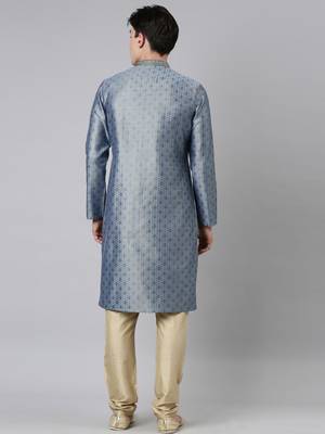Blue jacquard kurtas 4