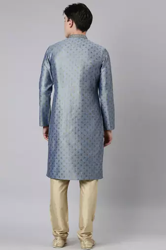 Blue jacquard kurtas
