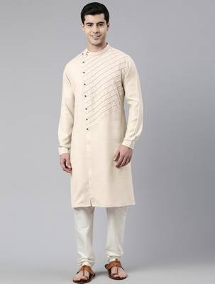 Cream angrakha kurtas 1