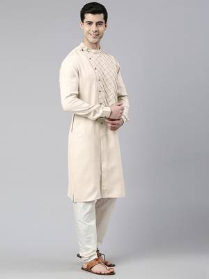 Cream angrakha kurtas 3