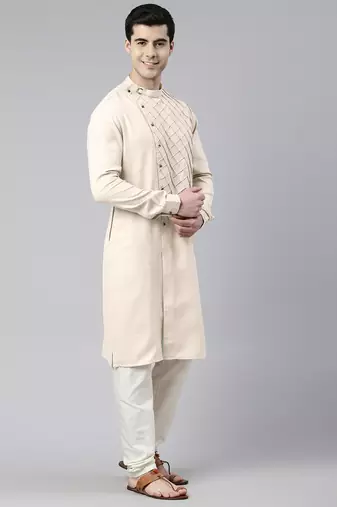 Cream angrakha kurtas