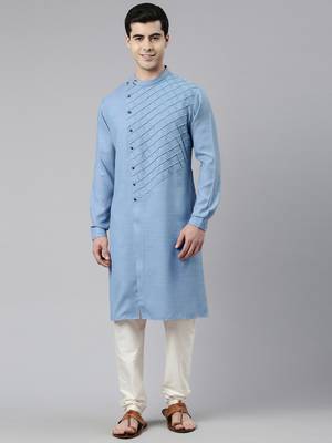 Light blue angrakha kurtas 1