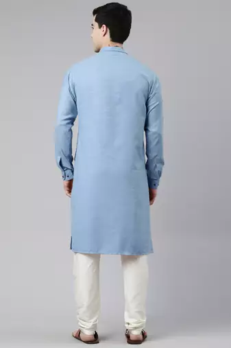 Light blue angrakha kurtas