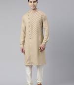 Beige angrakha kurtas