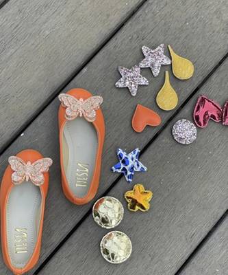 Orange solid synthetic leather shoes 1