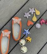 Orange solid synthetic leather shoes