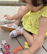 Blue solid synthetic leather Sandal 