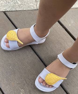 Blue solid synthetic leather Sandal  3