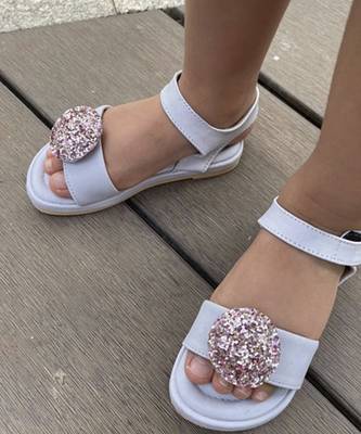 Blue solid synthetic leather Sandal  4