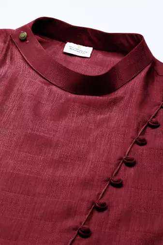 Maroon asymmetrical kurtas