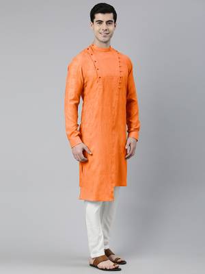 Orange asymmetrical kurtas 4