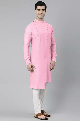 Light pink asymmetrical kurtas