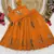 Kids Orange New south Indian traditional pattu pavadai Jacquard Lehenga choli for girls dress