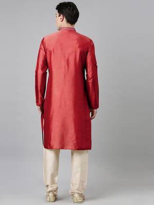 Maroon silk embroidery kurtas 2