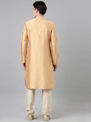 Beige silk embroidery kurtas 2