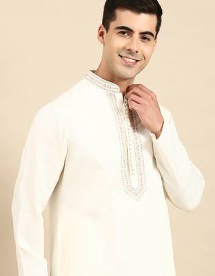 Off white embroidered kurtas 1