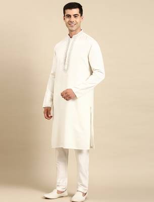 Off white embroidered kurtas 4