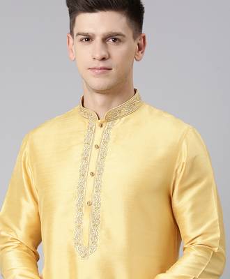 Yellow embroidered kurtas 1