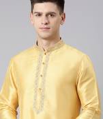 Yellow embroidered kurtas