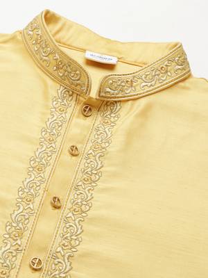 Yellow embroidered kurtas 3