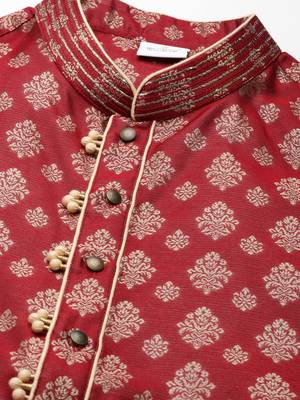 Maroon jacquard kurtas 2