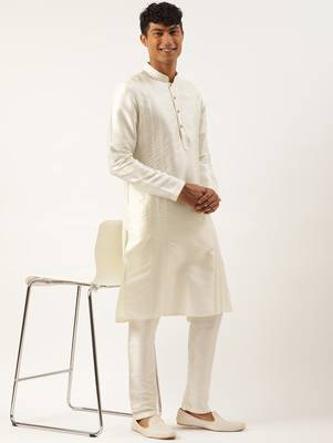 Cream dori embroidered kurtas 4