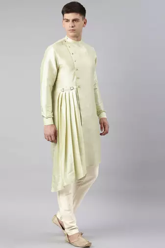 Mint green drape kurta