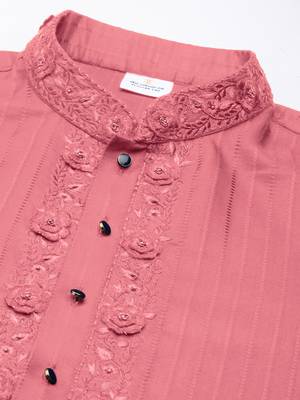 Onion pink embroidered kurtas 2