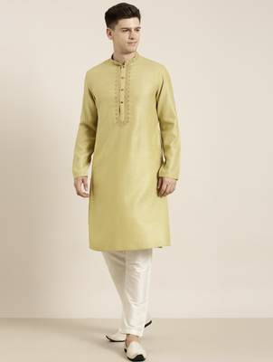 Begish green cotton dori embroidered kurta 2