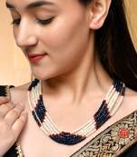 Handcrafted beautiful long layered pearl nacklace for women/girls