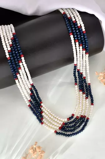 Handcrafted beautiful long layered pearl nacklace for women/girls