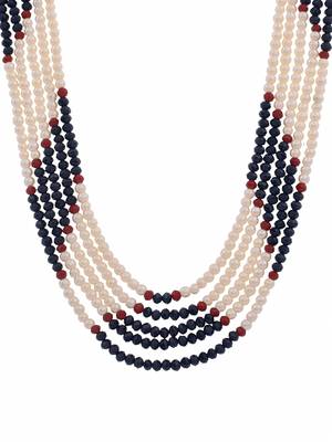 Handcrafted beautiful long layered pearl nacklace for women/girls 4