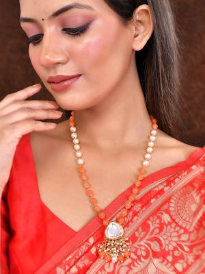 Handcrafted beautiful long layered pearl nacklace for women/girls 1