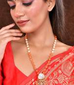 Handcrafted beautiful long layered pearl nacklace for women/girls
