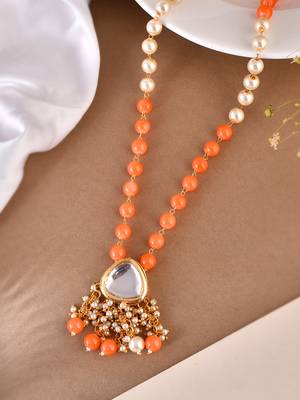 Handcrafted beautiful long layered pearl nacklace for women/girls 2