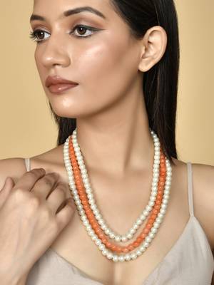 Gold-plated pearls layered necklace 1