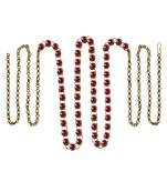 Waist Belt Gold Platted Dark Pink Color Stone Size 44 Inch With Adjustable