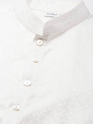 White self design cotton kurtas 2
