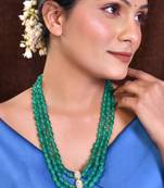 Traditional  green & gold-tone necklace