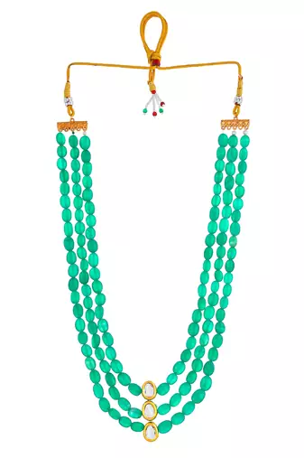 Traditional  green & gold-tone necklace