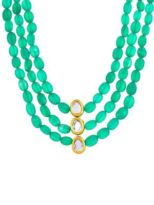 Traditional  green & gold-tone necklace 4
