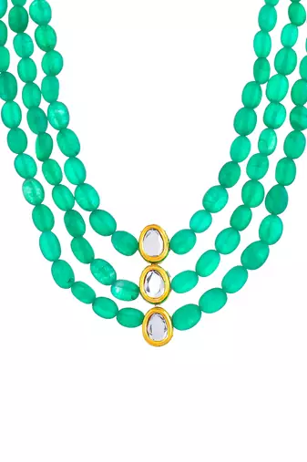 Traditional  green & gold-tone necklace