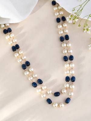 Gold-plated pearls tasselled necklace 2