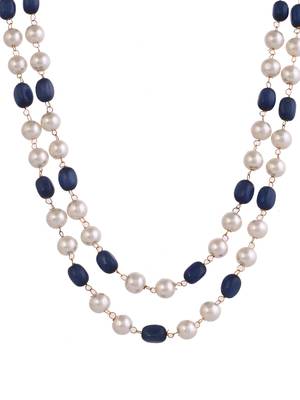 Gold-plated pearls tasselled necklace 3