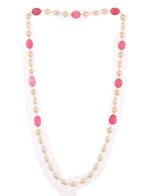 Gold-plated pearls tasselled necklace for women 3