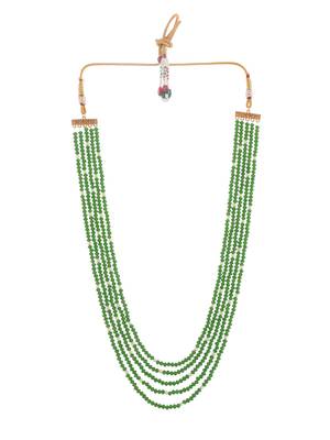 Five layer green color crystal beads necklace 3
